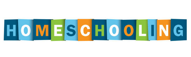 HOMESCHOOLING colorful vector typography banner